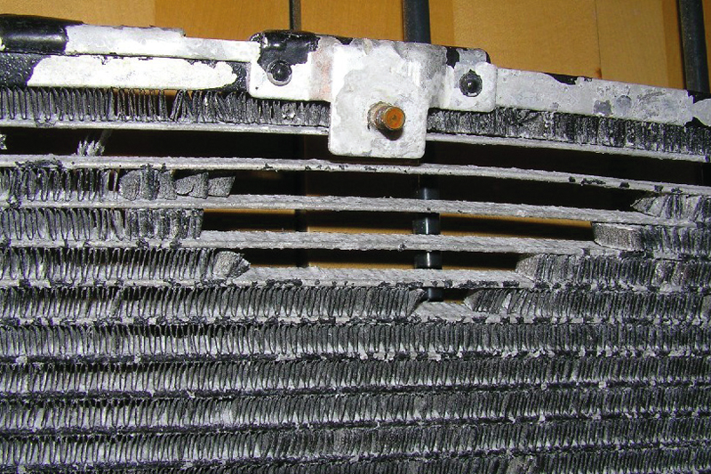 What causes CV cooling radiator failures?