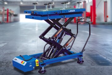 Laser Tools showcases its EV battery lifting table